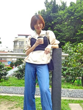「streetsnap」｜「アイテム（ジャージ）」を使った、Agnes Happy Life さん（レディース・173cm）の春コーディネート