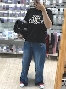 「TOY PLANE（トイプレーン）のアイテム（トップス）」を使った、Yuki16さん（レディース・163cm）の春コーディネート