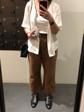 「アイテム（腕時計、ブラウン系）」を使った、waiiiiiさん（レディース・162cm）の秋コーディネート