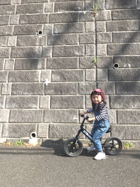 「アニエスベー」｜「アイテム（サロペット/オーバーオール）」を使った、kapoさん（キッズ・100cm）の春コーディネート