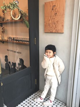「Three Four Time（ｽﾘｰﾌｫｰﾀｲﾑ）のアイテム」を使った、kapoさん（キッズ・110cm）の冬コーディネート