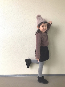 「こども ビームス（コドモビームス）のアイテム（ブーツ）」を使った、kapoさん（キッズ・110cm）の冬コーディネート