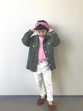「ZARA KIDSのアイテム（その他アウター）」を使った、kapoさん（キッズ・110cm）の春コーディネート