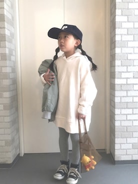 「J.PRESS（ジェイプレス）のアイテム（帽子）」を使った、kapoさん（キッズ・110cm）の冬コーディネート