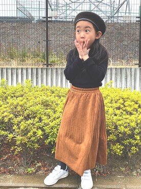 「CIAOPANIC TYPY（チャオパニックティピー）のアイテム（ハンチング/ベレー帽）」を使った、kapoさん（キッズ・110cm）の冬コーディネート