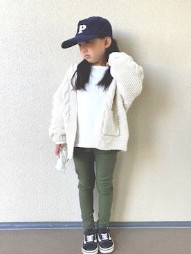 「J.PRESS（ジェイプレス）のアイテム（帽子）」を使った、kapoさん（キッズ・110cm）の春コーディネート
