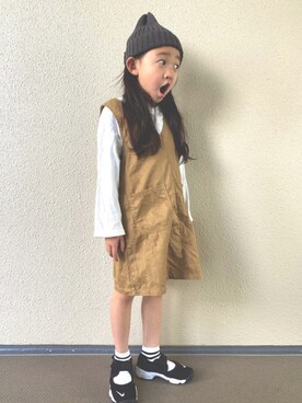 「アイテム（ジャンパースカート）」を使った、kapoさん（キッズ・110cm）の春コーディネート