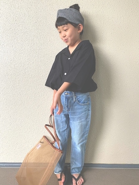 「BLACK BY MOUSSY（ブラックバイマウジー）のアイテム」を使った、kapoさん（キッズ・110cm）の夏コーディネート