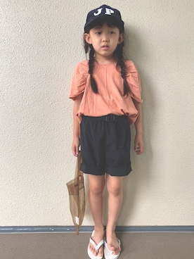 「J.PRESS（ジェイプレス）のアイテム（帽子）」を使った、kapoさん（キッズ・110cm）の夏コーディネート