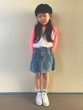「ZARA KIDSのアイテム（ハンチング/ベレー帽）」を使った、kapoさん（キッズ・120cm）の秋コーディネート