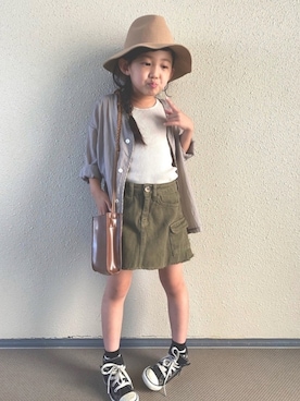 「CLEA（クレア）のアイテム（バッグ）」を使った、kapoさん（キッズ・120cm）の秋コーディネート