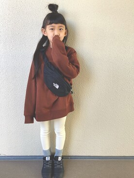 「ブラウンコーデ」｜「アイテム（レギンス/スパッツ）」を使った、kapoさん（キッズ・120cm）の冬コーディネート