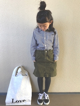 「アイテム（スカート）」を使った、kapoさん（キッズ・120cm）の冬コーディネート