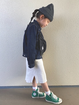 「quoti use fith（クゥオティ　ユース　フィス）のアイテム（ジャケット/アウター）」を使った、kapoさん（キッズ・120cm）の春コーディネート