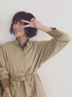 「mystic（ミスティック）のアイテム（ステンカラーコート）」を使った、よーしだ☺︎さん（レディース・166cm）の秋コーディネート