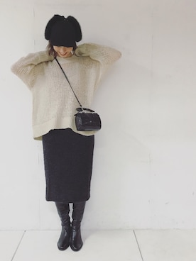 「tatuaggi（タトゥアッジ）のアイテム」を使った、よーしだ☺︎さん（レディース・166cm）の冬コーディネート