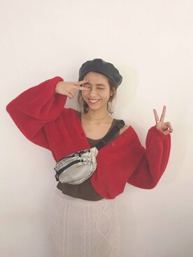 「mystic（ミスティック）のケーブルロングスカート（スカート）」を使った、よーしだ☺︎さん（レディース・166cm）の秋コーディネート