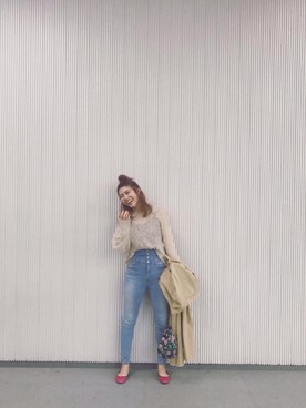 「CIMARRON（シマロン）のアイテム（パンツ）」を使った、よーしだ☺︎さん（レディース・166cm）の春コーディネート