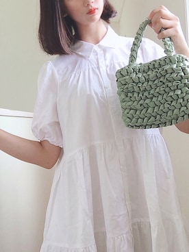 「moussy」｜「アイテム（シャツワンピース）」を使った、ひなた。さん（レディース・156cm）の秋コーディネート