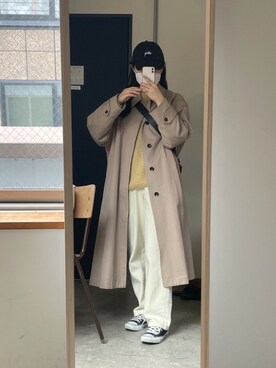 「MOUSSY（マウジー）のアイテム（トレンチコート）」を使った、0153b4さん（レディース・162cm）の春コーディネート