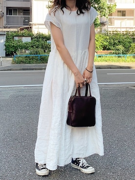 「manonfripes（マノンフリップ）のアイテム（ワンピース/ドレス）」を使った、Nao Odakaさん（レディース・156cm）の秋コーディネート