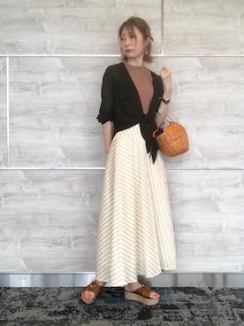 「BABYLONE（バビロン）のアイテム（バッグ）」を使った、チーちゃんさん（レディース・170cm）の夏コーディネート