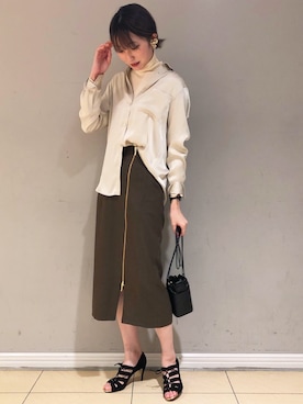 「BABYLONE（バビロン）のアイテム（ショルダーバッグ）」を使った、チーちゃんさん（レディース・170cm）の秋コーディネート