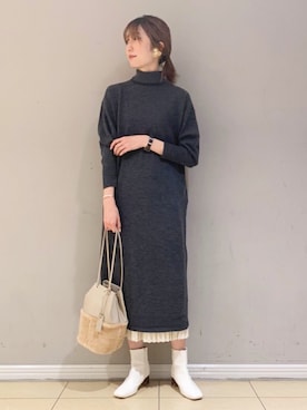 「Ezick（エジック）のアイテム」を使った、チーちゃんさん（レディース・170cm）の秋コーディネート