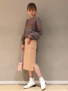 「Ezick（エジック）のアイテム」を使った、チーちゃんさん（レディース・170cm）の秋コーディネート