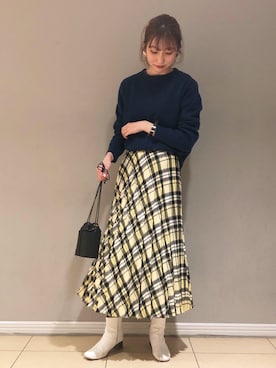 「Ezick（エジック）のアイテム」を使った、チーちゃんさん（レディース・170cm）の冬コーディネート