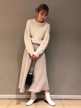 「Ezick（エジック）のアイテム」を使った、チーちゃんさん（レディース・170cm）の冬コーディネート