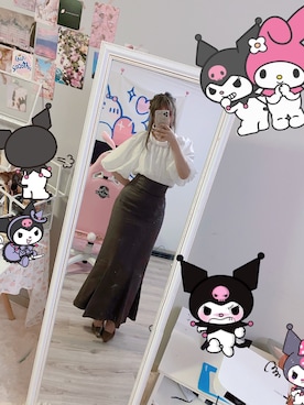 「SNIDEL（スナイデル）のボリュームシアーブラウス（シャツ/ブラウス）」を使った、あずきさん（レディース・166cm）の夏コーディネート