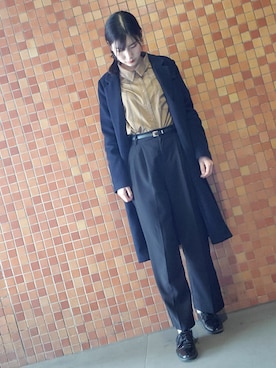 「KOBE LETTUCE（コウベレタス）のアイテム（チェスターコート）」を使った、S.J.さん（レディース・170cm）の冬コーディネート