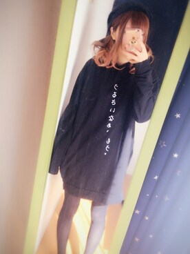 「FUNKY FRUITのアイテム（パーカー、ブラック系）」を使った、P('e')rryさん（レディース・161cm）の秋コーディネート