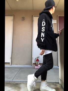 「11 by Boris Bidjan Saberi （ ボリスビジャンサベリ）のアイテム（キャップ、ブラック系）」を使った、shige   Dolla  ＄ignさん（メンズ・175cm）の夏コーディネート