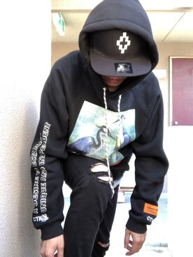 「11 by Boris Bidjan Saberi （ ボリスビジャンサベリ）のアイテム（キャップ、ブラック系）」を使った、shige   Dolla  ＄ignさん（メンズ・175cm）の夏コーディネート