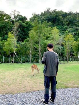 「REPUTATION（レピュテーション）のアイテム」を使った、江彥さん（メンズ・178cm）の春コーディネート