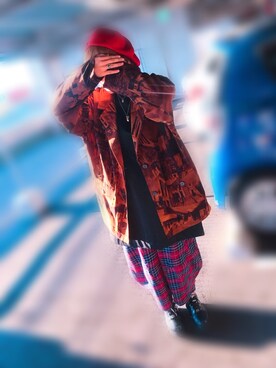 「Rodeo Crowns（ロデオクラウンズ）のアイテム（ハンチング/ベレー帽）」を使った、ちなみん。さん（レディース・162cm）の秋コーディネート