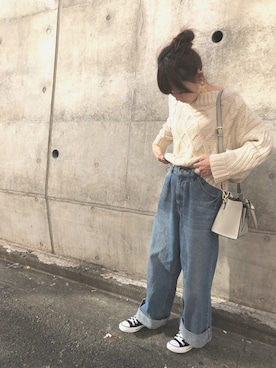 「アイテム（ヘアピン、ホワイト系）」を使った、.. ゆ き ..さん（レディース・162cm）の秋コーディネート