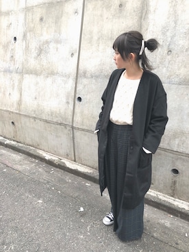 「アイテム（ヘアピン、ホワイト系）」を使った、.. ゆ き ..さん（レディース・162cm）の秋コーディネート