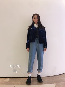 「アイテム（アンダーウェア）」を使った、長情不移さん（レディース・160cm・10代）の冬コーディネート