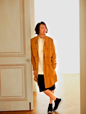 「アイテム（ミリタリージャケット、ゴールド系）」を使った、安亚さん（メンズ・175cm）の秋コーディネート
