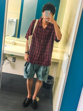 「roundabout（ラウンダバウト）のアイテム」を使った、くぬぎさん（メンズ・173cm）の夏コーディネート