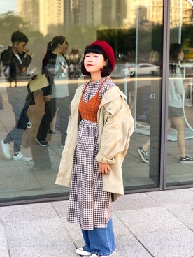 「FREAK'S STORE（フリークスストア）のニットビスチェ（キャミソール）」を使った、yukaさん（レディース・153cm）の冬コーディネート