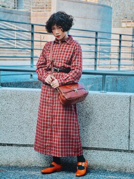 「アイテム（シャツワンピース）」を使った、yukaさん（レディース・153cm・20代）の春コーディネート