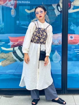 「CHAMULA（チャムラ）のアイテム」を使った、yukaさん（レディース・153cm）の夏コーディネート