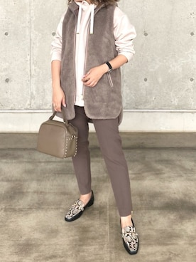 「パイソン柄」｜「アイテム（マウンテンパーカー）」を使った、shimiさん（レディース・156cm）の秋コーディネート