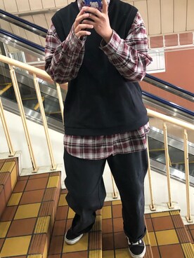 「Champion（チャンピオン）のアイテム（ベスト）」を使った、koukiさん（メンズ・180cm）の春コーディネート