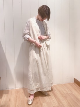 「ピクニック」｜「アイテム（その他アウター）」を使った、さわいさん（レディース・155cm）の春コーディネート