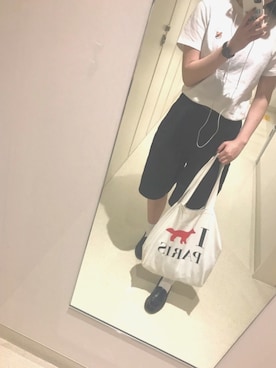 「MAISON KITSUNE」｜「アイテム（ブルゾン）」を使った、かさん（レディース・163cm）の春コーディネート